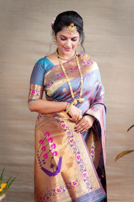 Kanchipuram silk saree with zari woven work